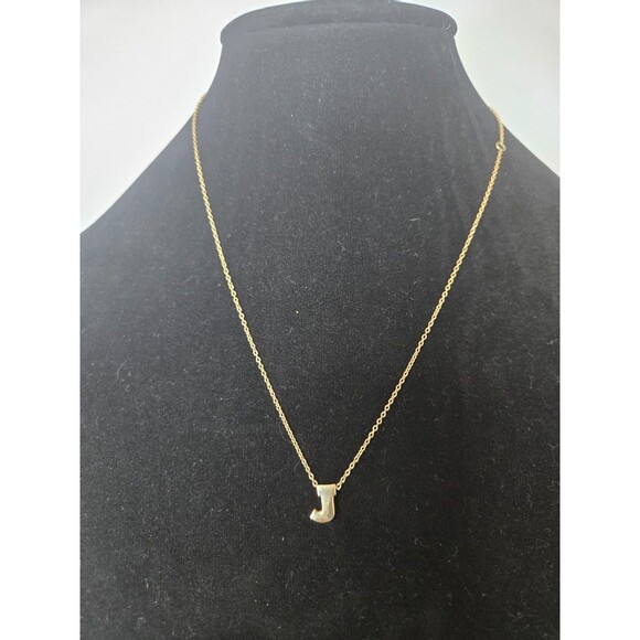 Avon Gold Tone Necklace Initial J - Picture 2 of 9